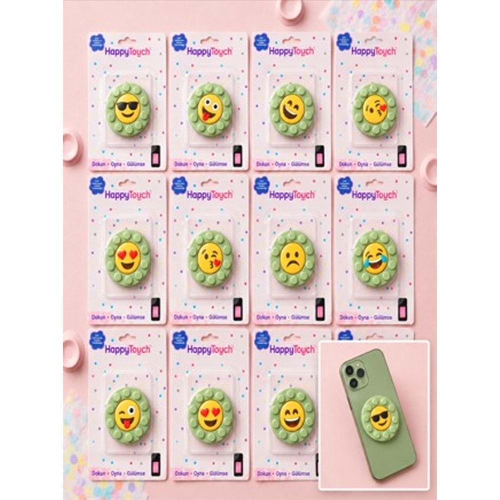 HAPPY TOUCH EMOJİ TELEFON VANTUZU TELEFON TUTUCU YEŞİL 12*