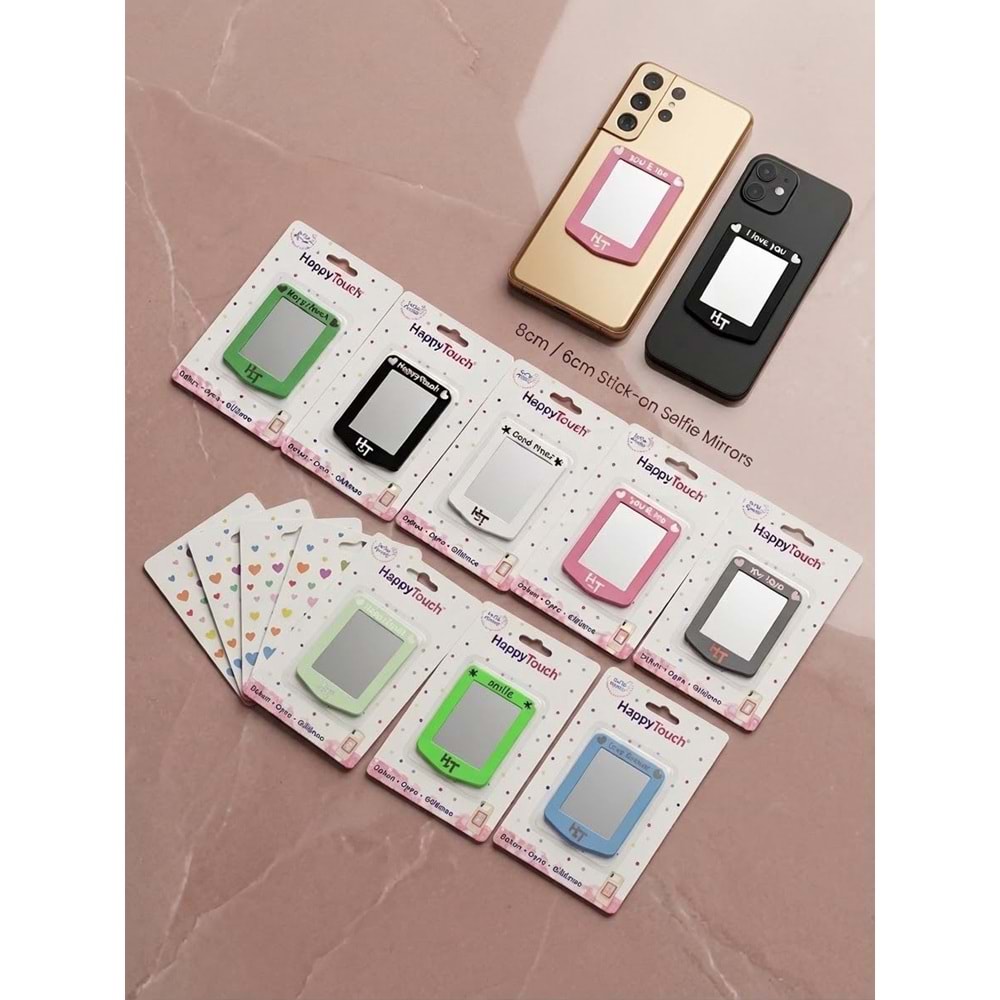 HAPPY TOUCH SELFİE AYNASI TELEFON ARKASI STİCKER 6X8CM 12*