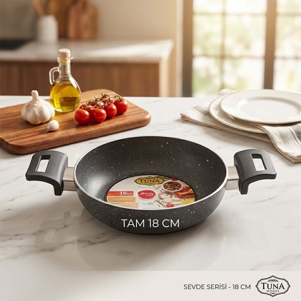 TUNA HAUSE SEVDE SERİSİ 18 CM GRANİT SAHAN YUMURTA TAVASI 12*