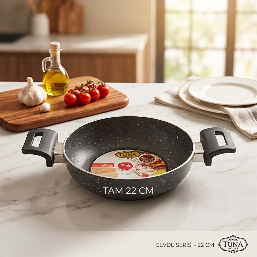 TUNA HAUSE SEVDE SERİSİ 22 CM GRANİT SAHAN YUMURTA TAVASI 12*