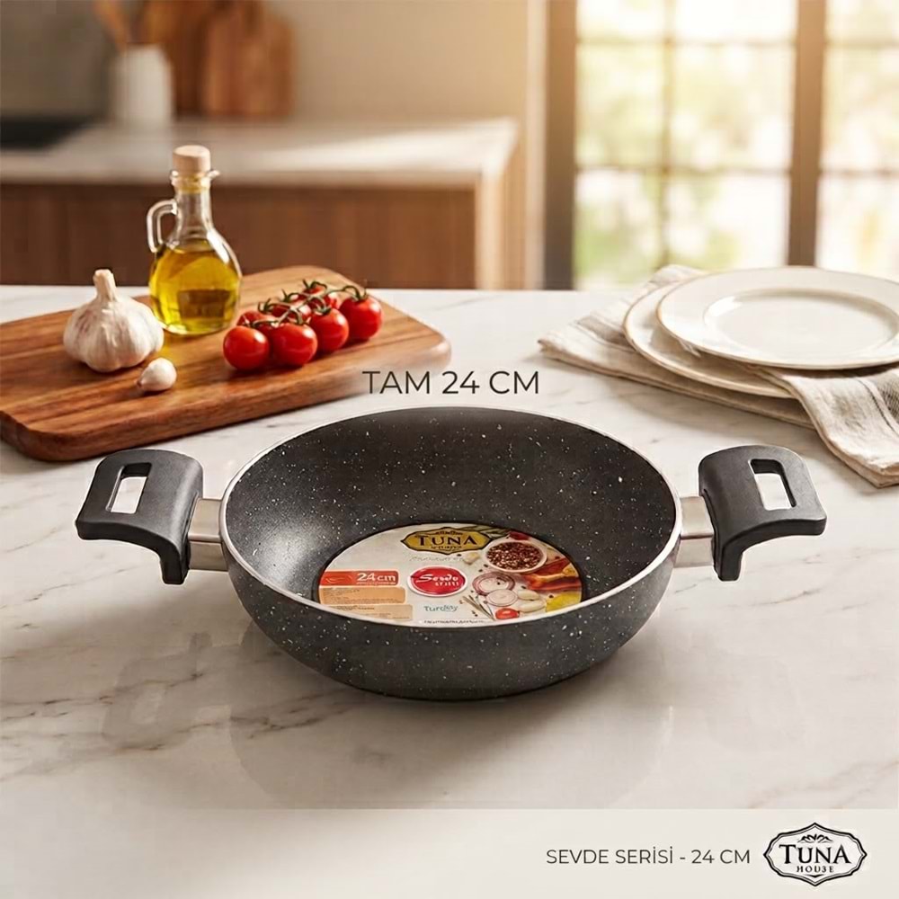 TUNA HAUSE SEVDE SERİSİ 24 CM GRANİT SAHAN YUMURTA TAVASI 12*