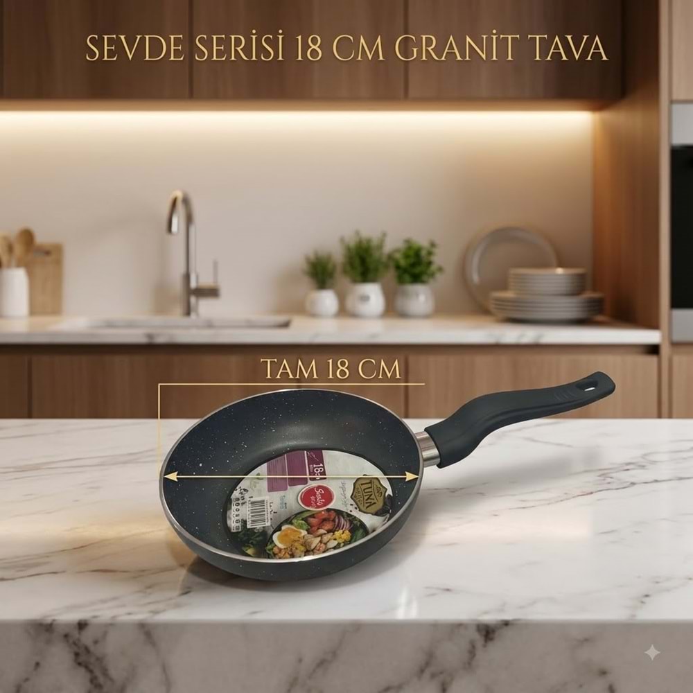 TUNA HAUSE SEVDE SERİSİ 18 CM GRANİT YAĞ TAVASI
