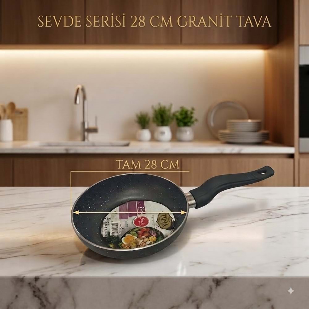 TUNA HAUSE SEVDE SERİSİ 28 CM GRANİT YAĞ TAVASI