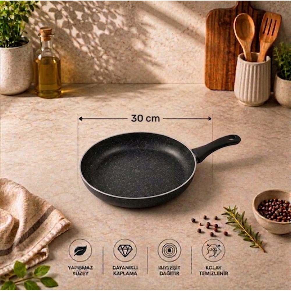 TUNA HAUSE EMPA SERİSİ 30 CM GRANİT YAĞ TAVASI 12*