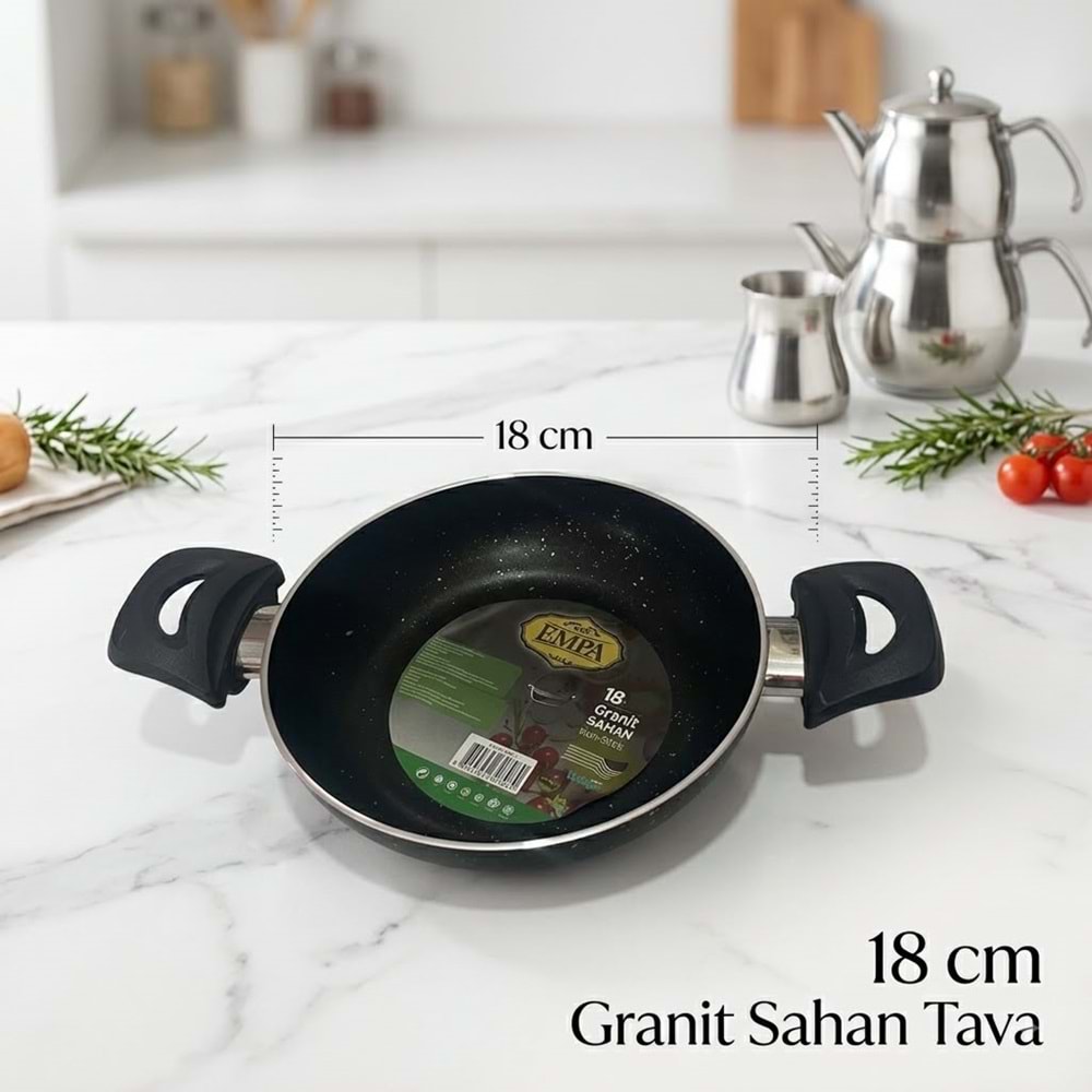 TUNA HAUSE EMPA SERİSİ 18 CM GRANİT SAHAN YUMURTA TAVASI 12*
