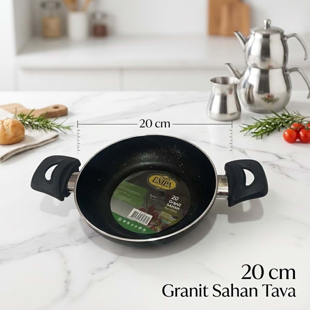 TUNA HAUSE EMPA SERİSİ 20 CM GRANİT SAHAN YUMURTA TAVASI 12*