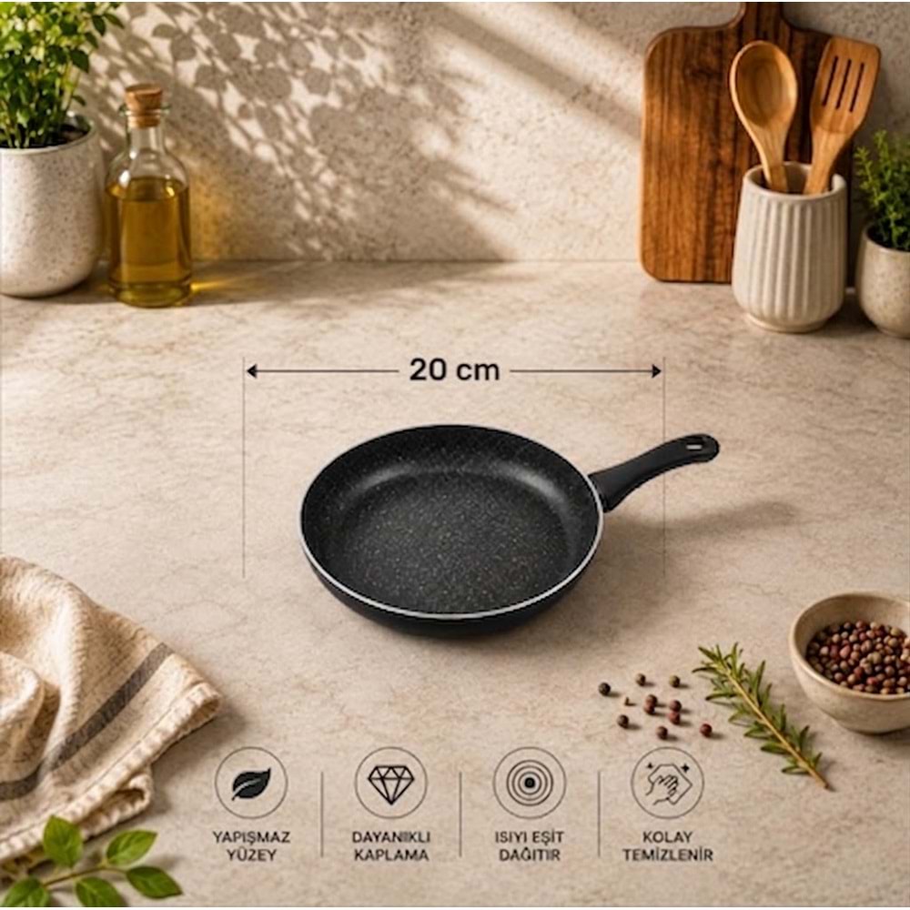 TUNA HAUSE EMPA SERİSİ 20 CM GRANİT YAĞ TAVASI 12*