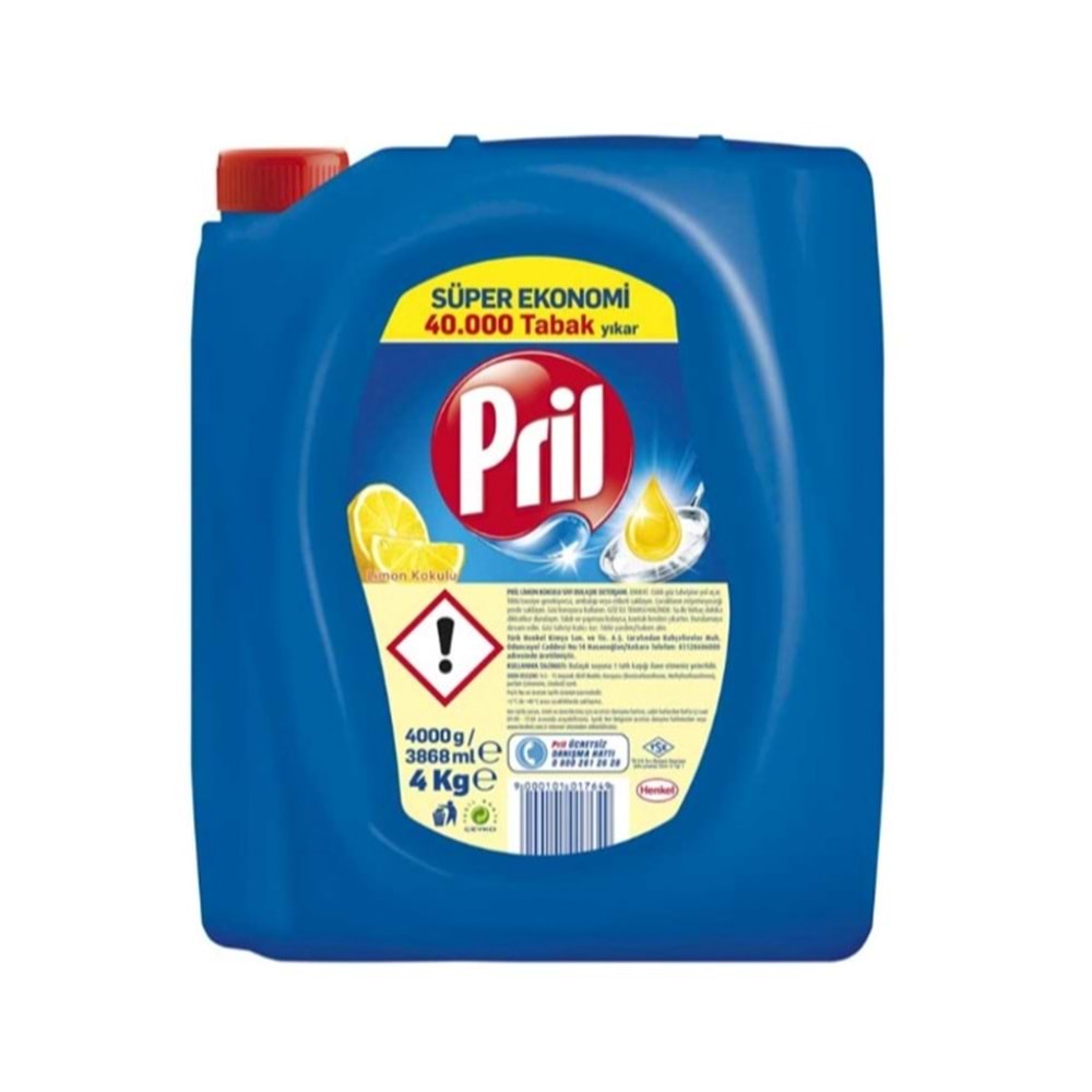 PRİL LİMON KOKULU SIVI BULAŞIK DETERJANI 4KG