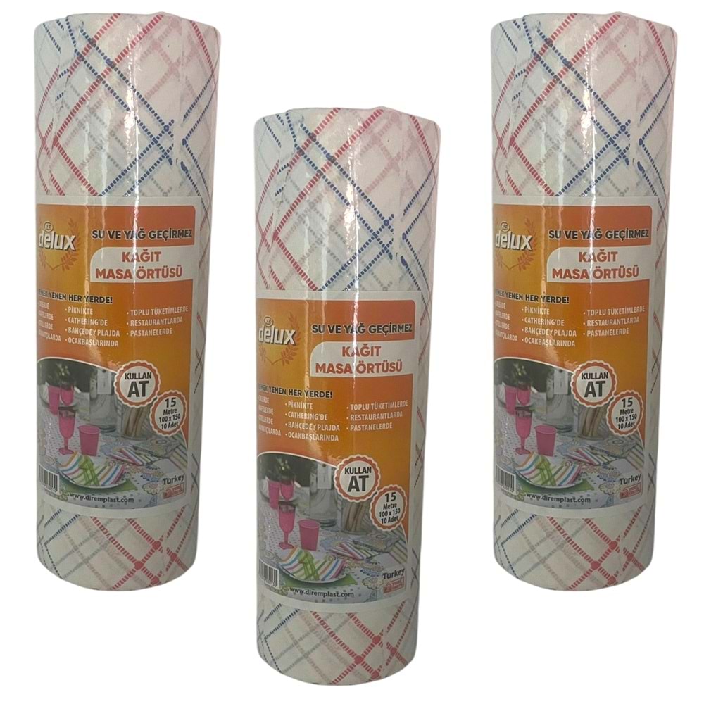 DELUX KULLAN AT MASA ÖRTÜSÜ 100X150 10 YAPRAK 15 MT. *36