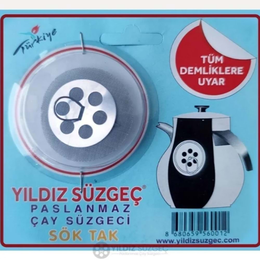YILDIZ SÖKTAK SÜZGÜ DEMLİK İÇİ SÜZGÜ ÇAY SÜGECİ *50