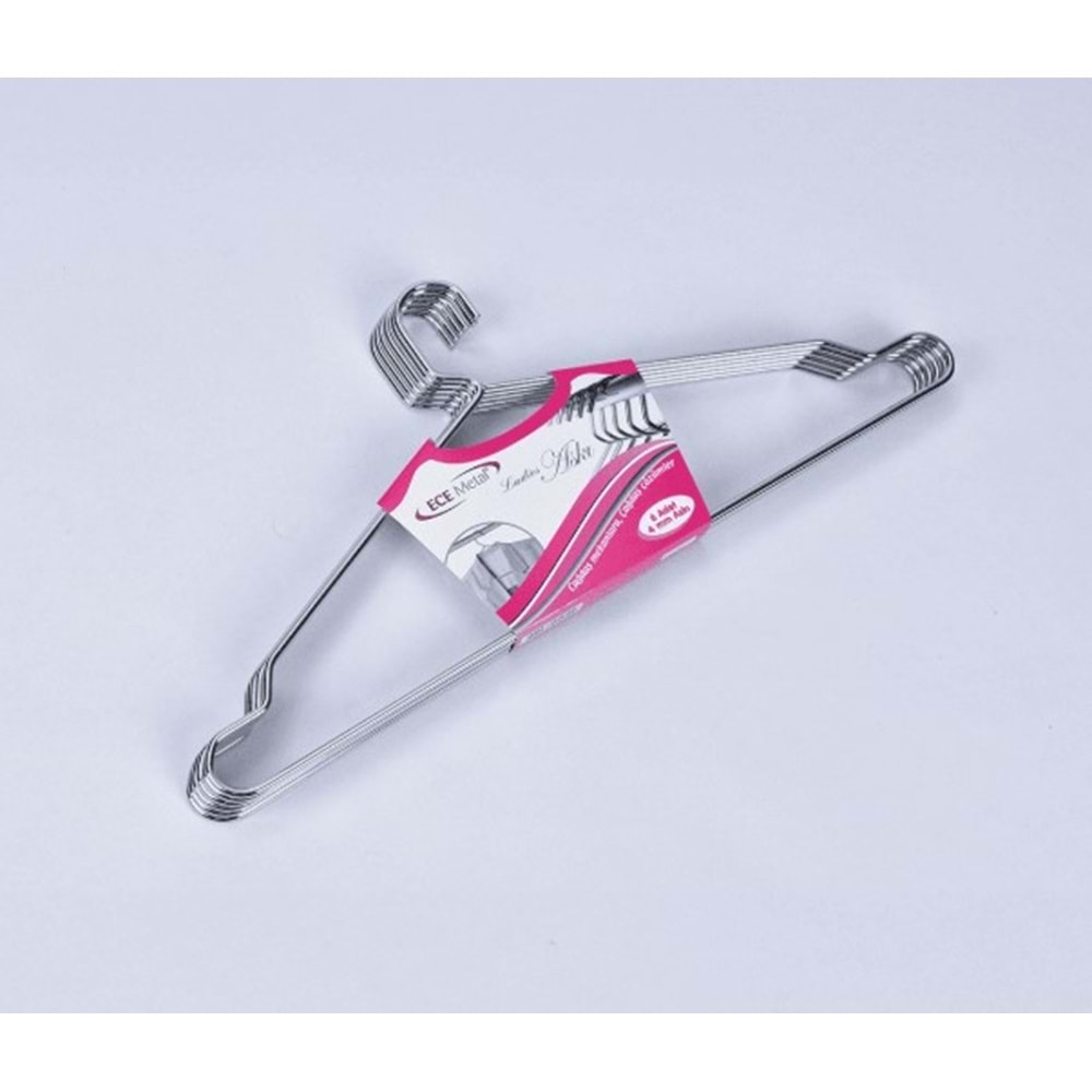 ECE METAL 6 ADET LADİES 4MM ELBİSE ASKISI 17X40CM
