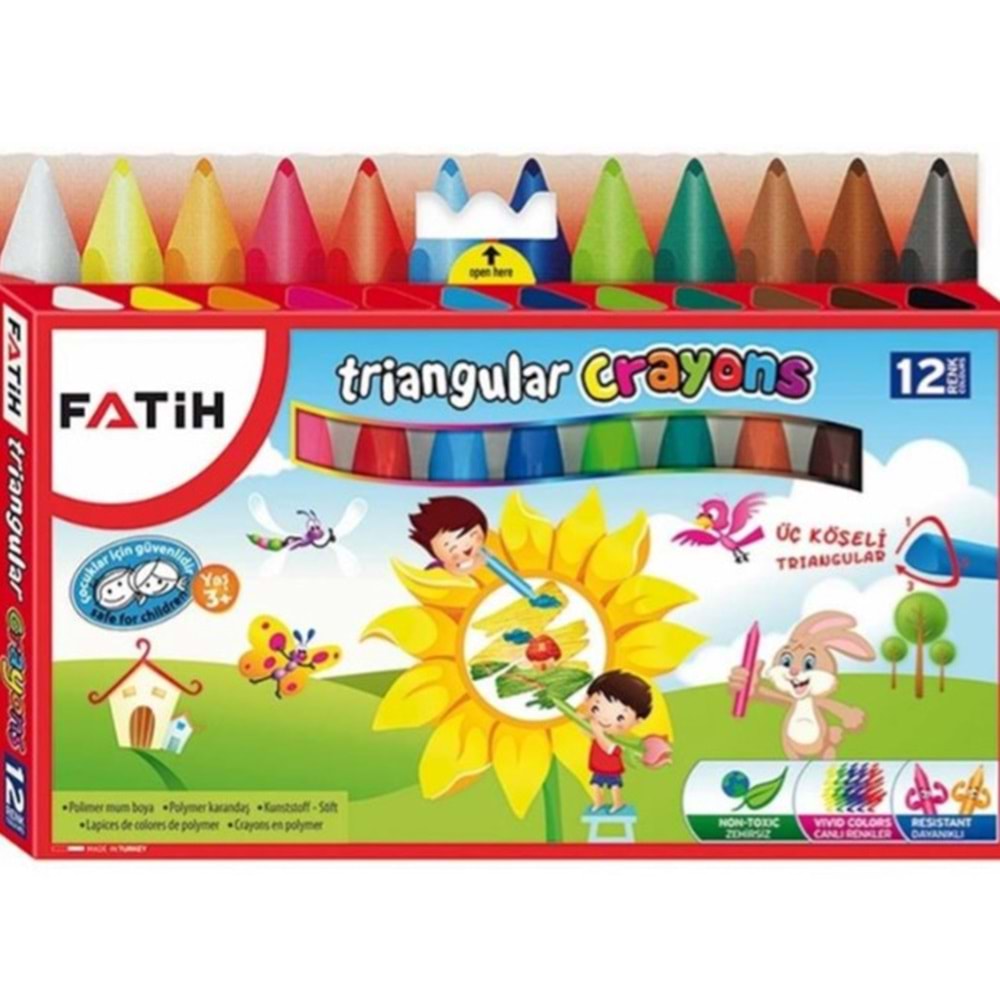 FATİH ÜÇGEN PASTEL BOYA 12 Lİ *6