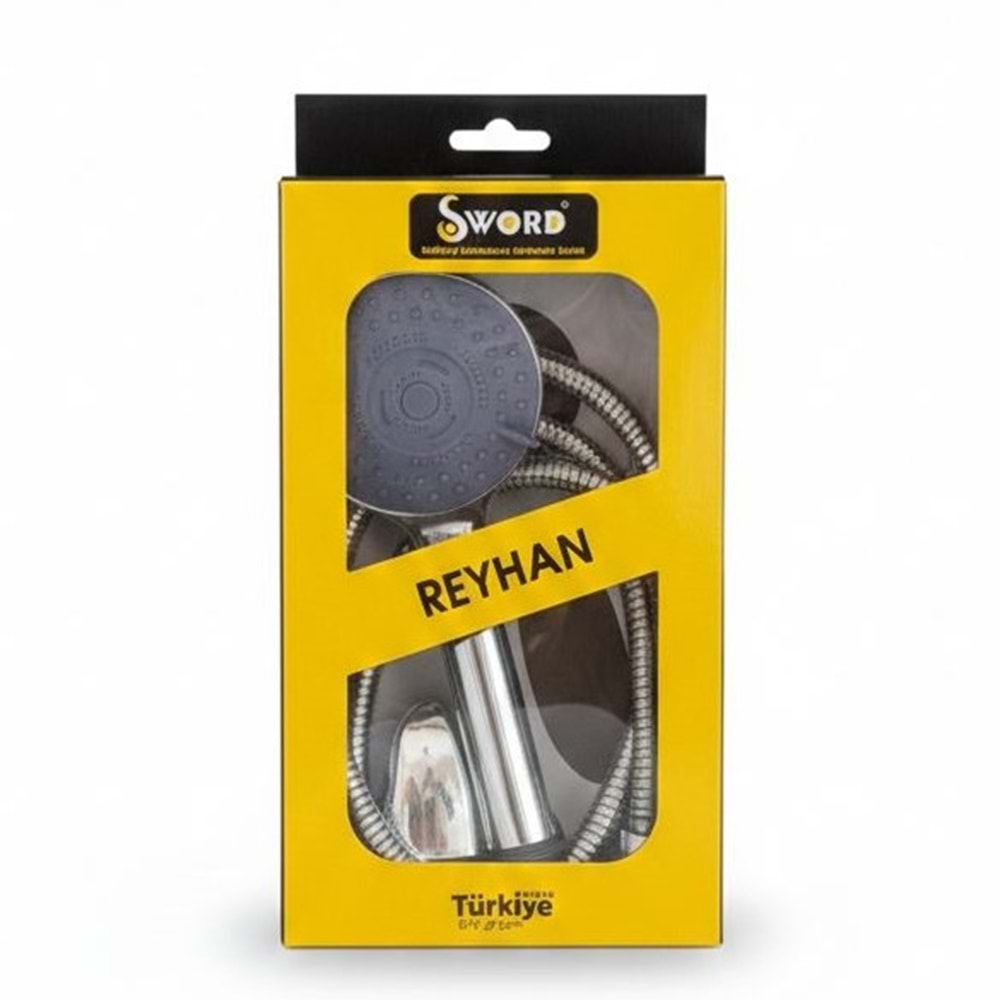 SWORD LÜX DUŞ SETİ REYHAN KUTULU BAŞLIK ÖRGÜLÜ HORTUM TUTUCU