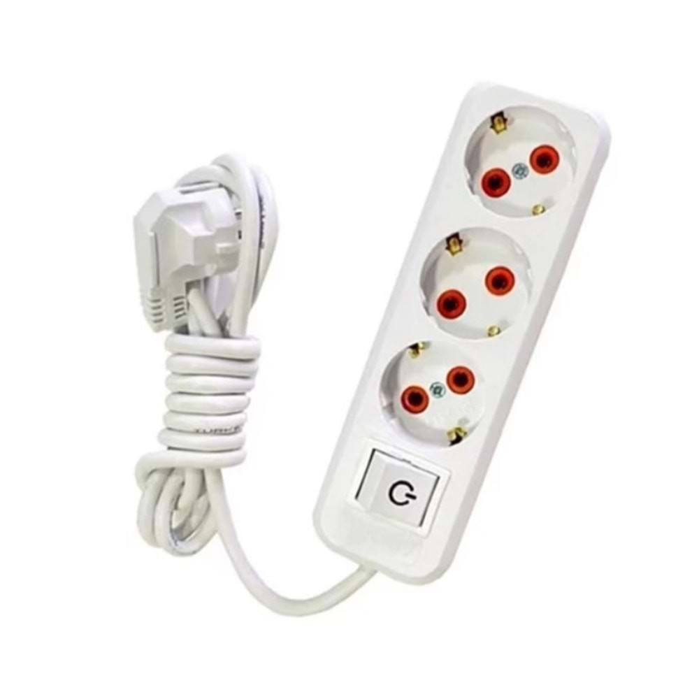 ALMERA 3 LÜ TOPRAKLI GRUP PRİZ ANAHTARLI 3MT *24