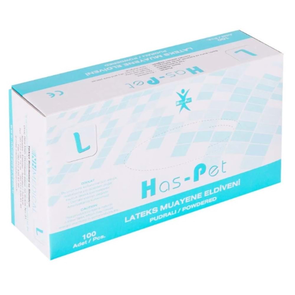 HASPET LATEX MUAYENE ELDİVENİ L 100 LÜ *20