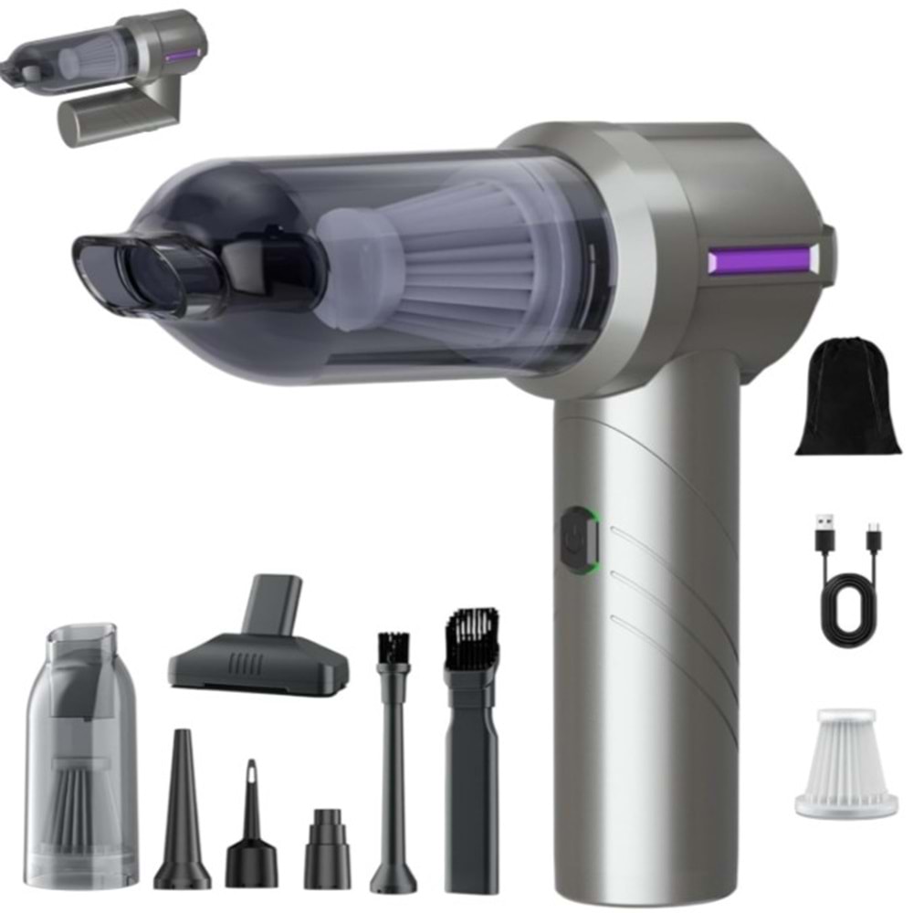 AUHMA ŞARJ EDİLEBİLİR EL SÜPÜRGESİ 16000PA ÇEKİM GÜCÜ