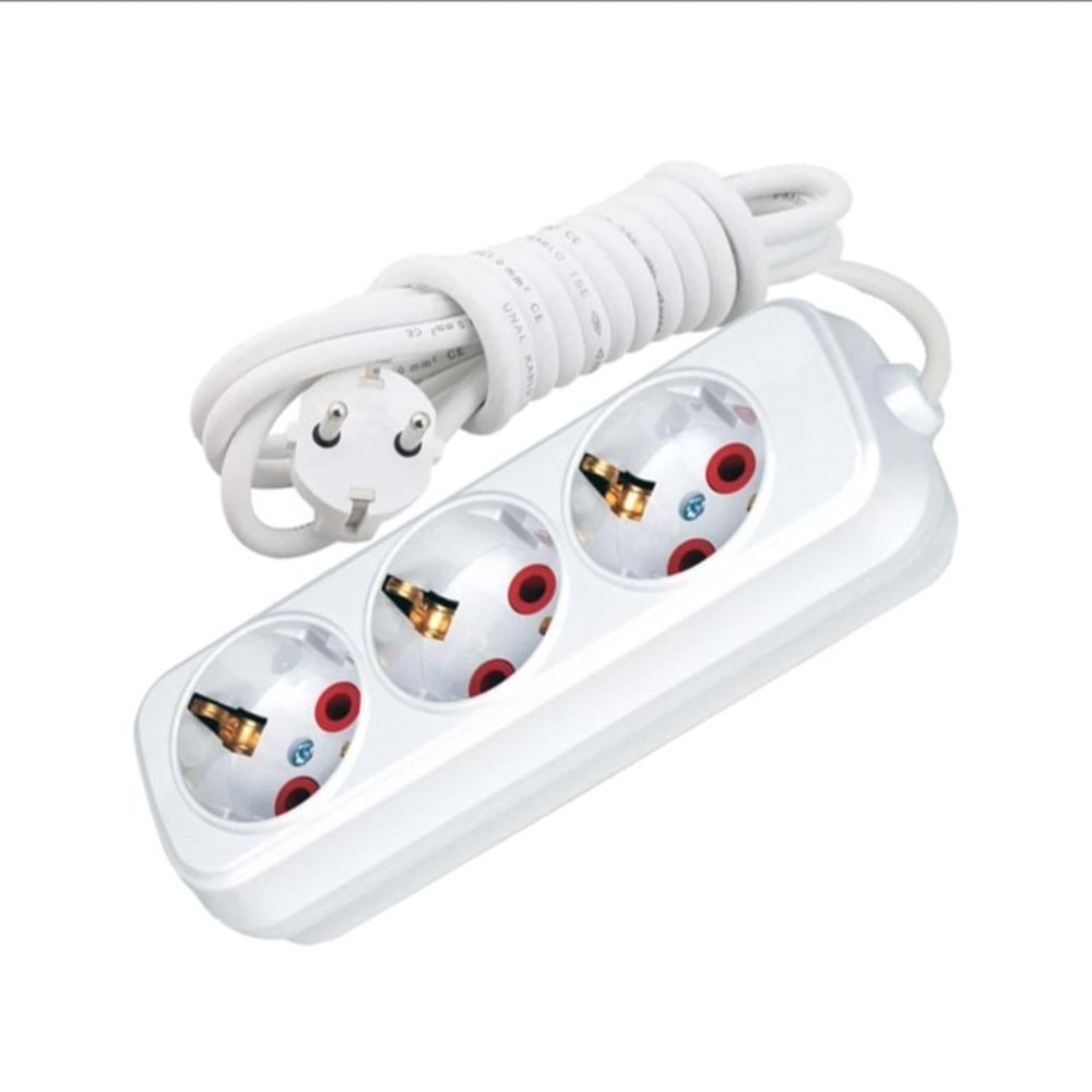 ASGRUP 3 LÜ TOPRAKLI GRUP PRİZ 5MT