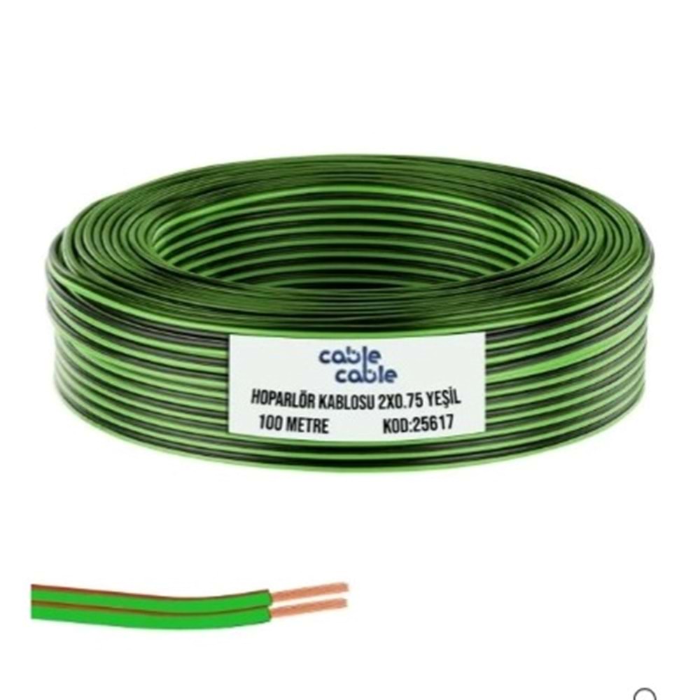 MOONSTAR HOPARLÖR KABLOSU 0X75 100M YEŞİL