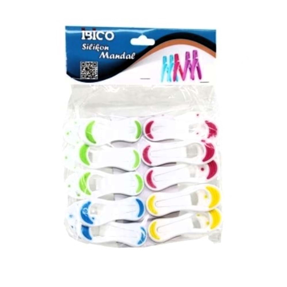 İBİCO YAYSIZ SİLİKON MANDAL 12Lİ