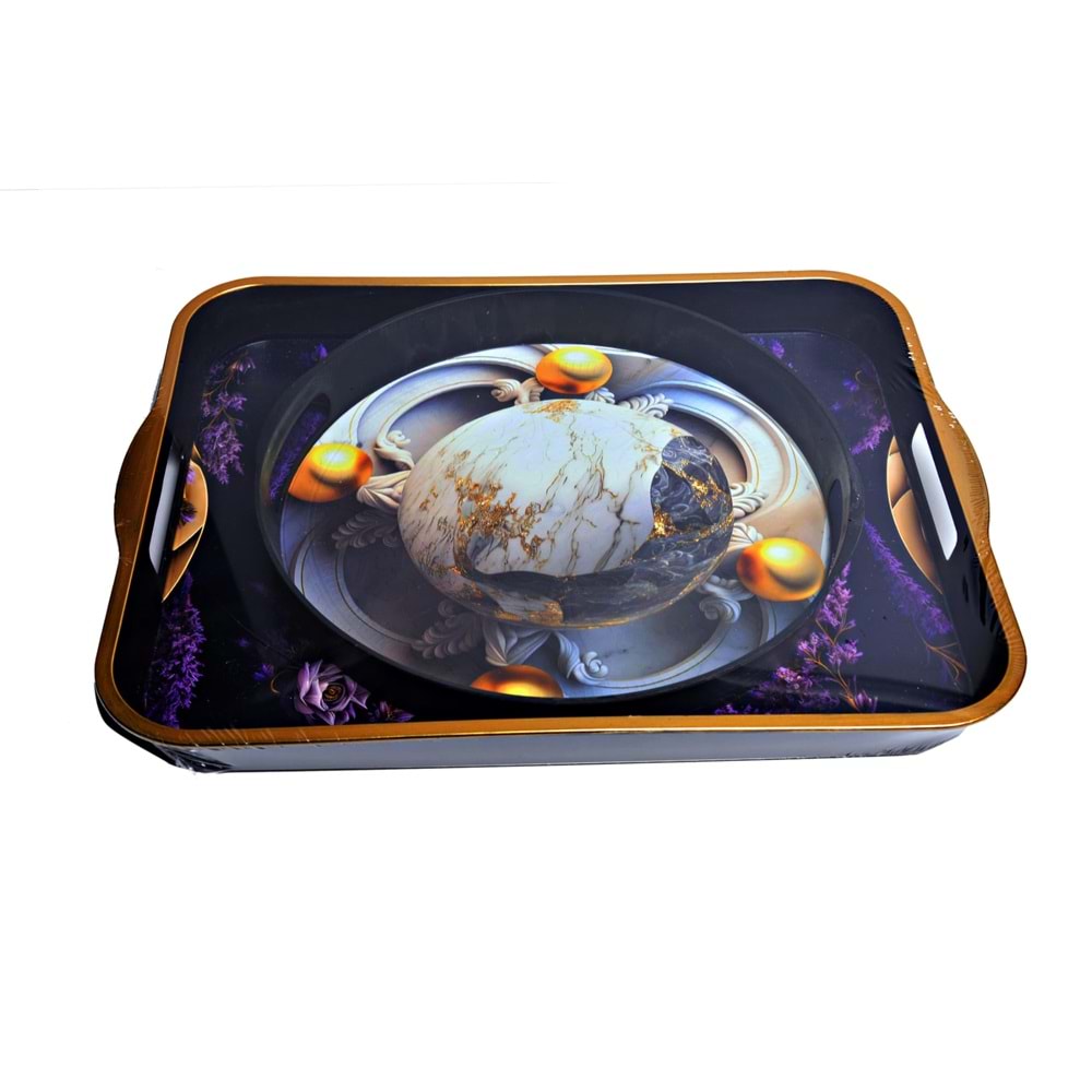 2 Lİ YAĞIZ SİYAH TEPSİ BÜYÜK BOY *18