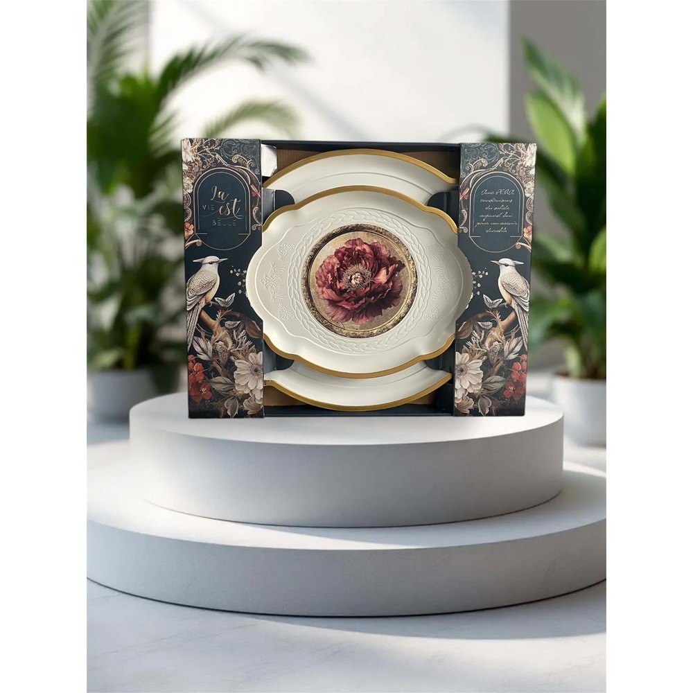 2 Lİ LUX BEYAZ PERA TEPSİ BÜYÜK BOY *12