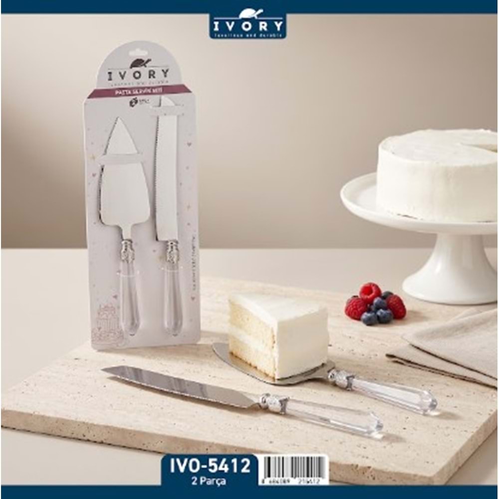 IVORY 2Lİ KRİSTAL PASTA SERVİS SETİ 30*