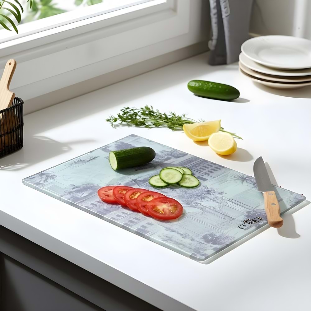 IVORY 25X35 ÇİÇEK DESENLİ CAM KESİM PANOSU 20*