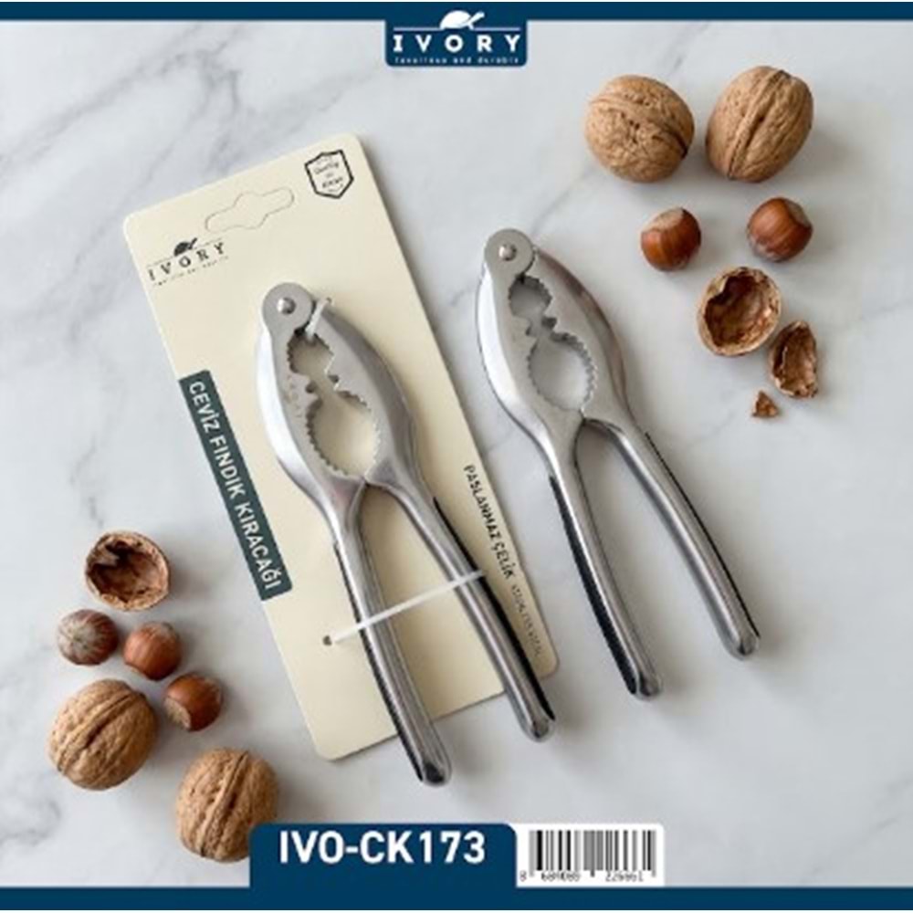 IVORY SATEN ÇELİK CEVİZ FINDIK KIRACAĞI 18*
