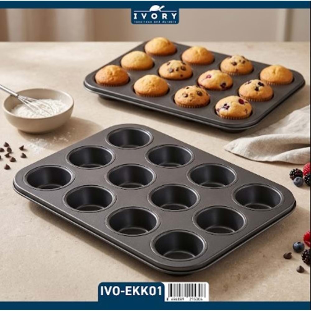 IVORY 12 SIRA MUFFİN KEK KALIBI 60*