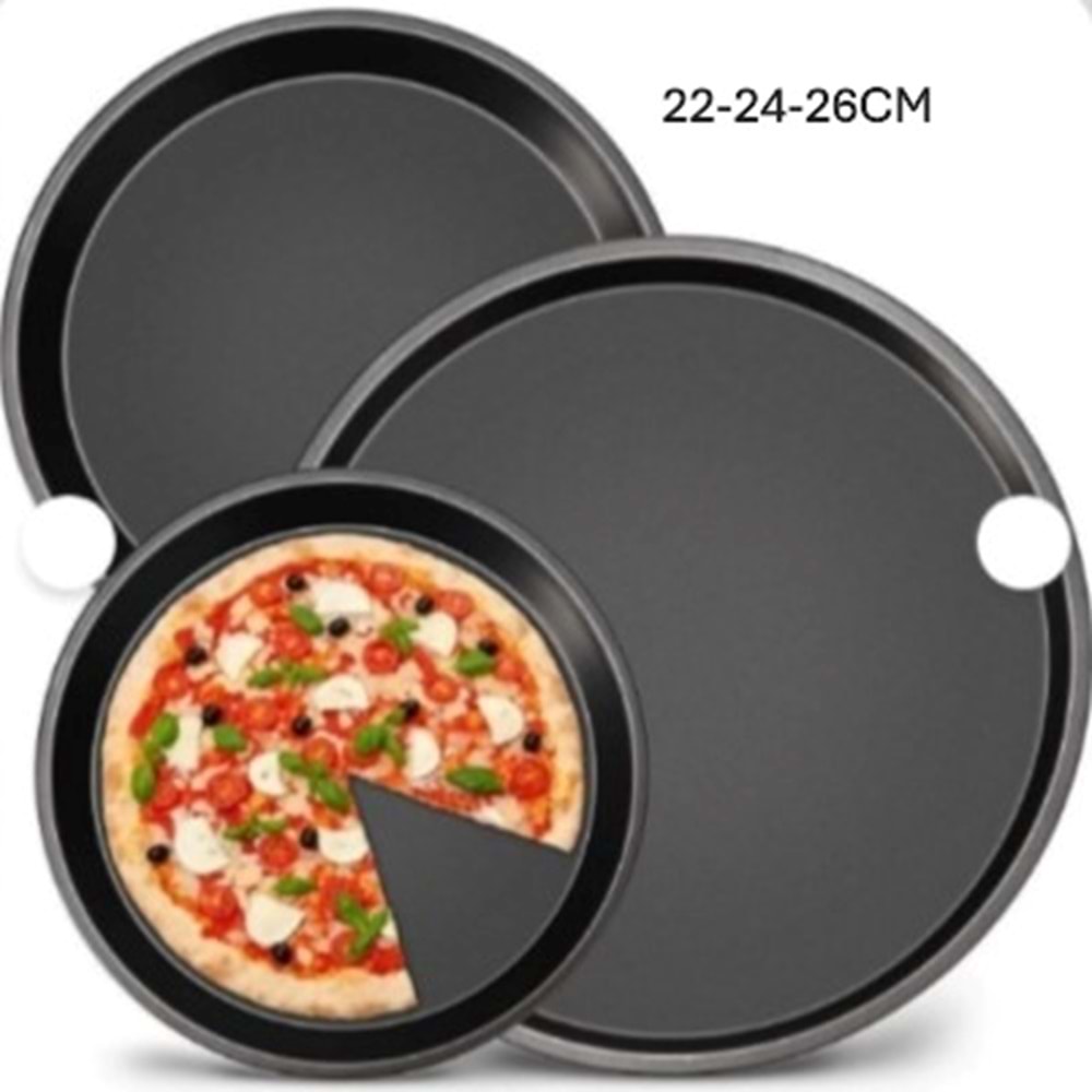 IVORY 3LÜ PİZZA TEPSİSİ SETİ 24SET*