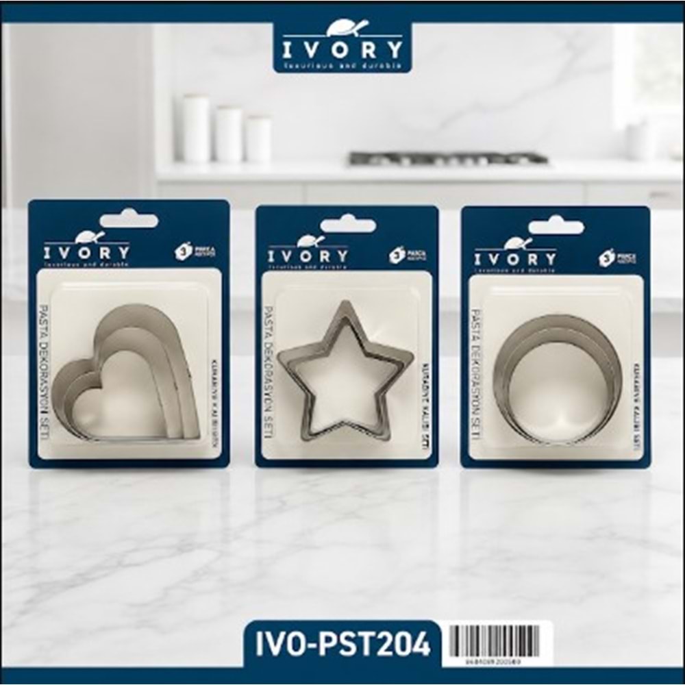 IVORY 3 LÜ KURABİYE KALIBI SETİ *160
