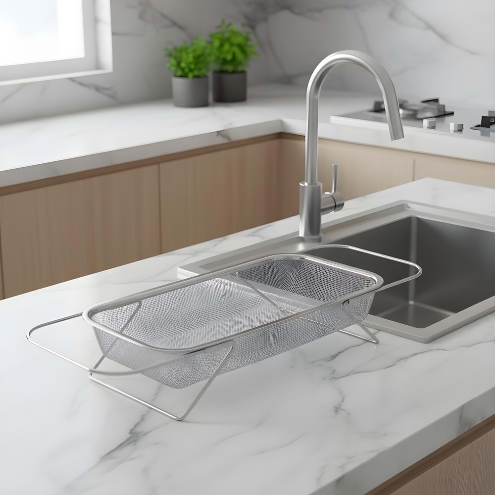 IVORY 15X30 CM KATLANIR ÇELİK SEPET SÜZGEÇ 36*