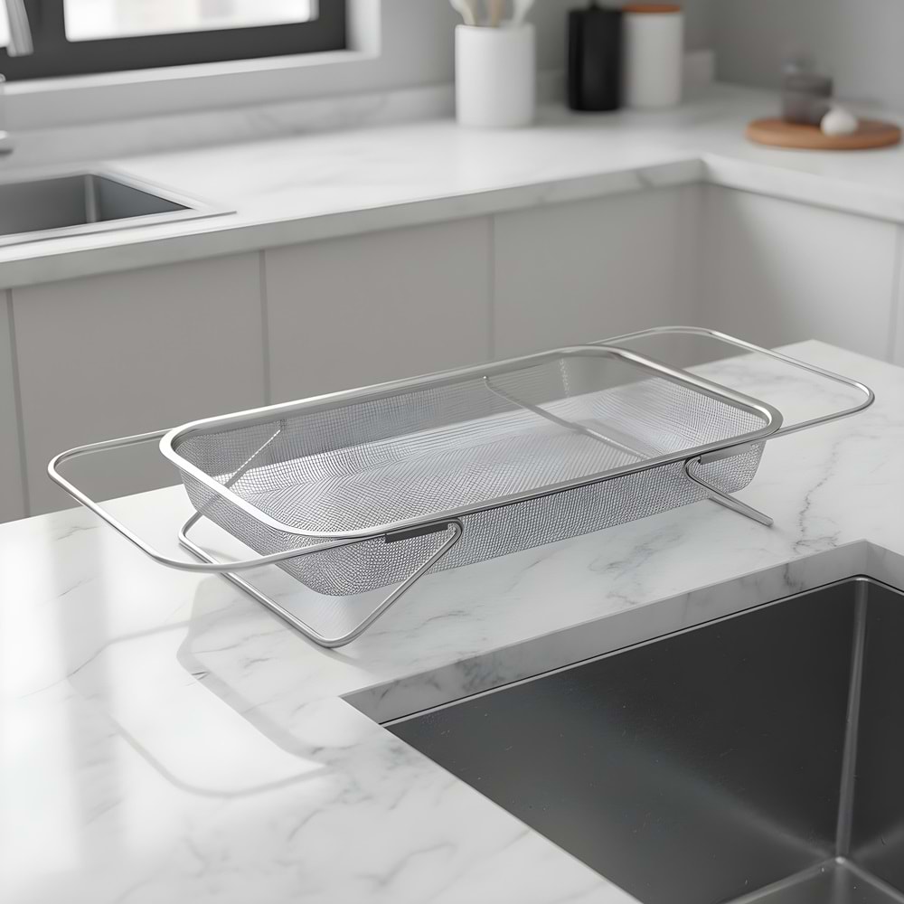 IVORY 21X30 CM KATLANIR ÇELİK SEPET SÜZGEÇ 36*