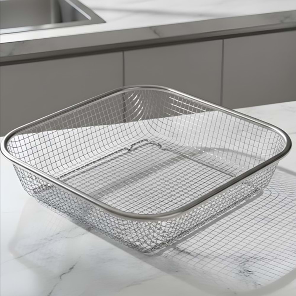 IVORY 24X24 CM KARE ÇELİK SEPET SÜZGEÇ 100*