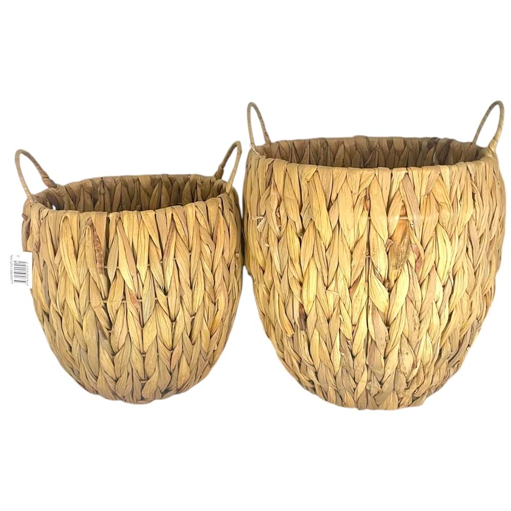 SD 2 Lİ YUVARLAK BÜYÜK BOY HASIR SEPET 30X30 - 25X25 CM 4*