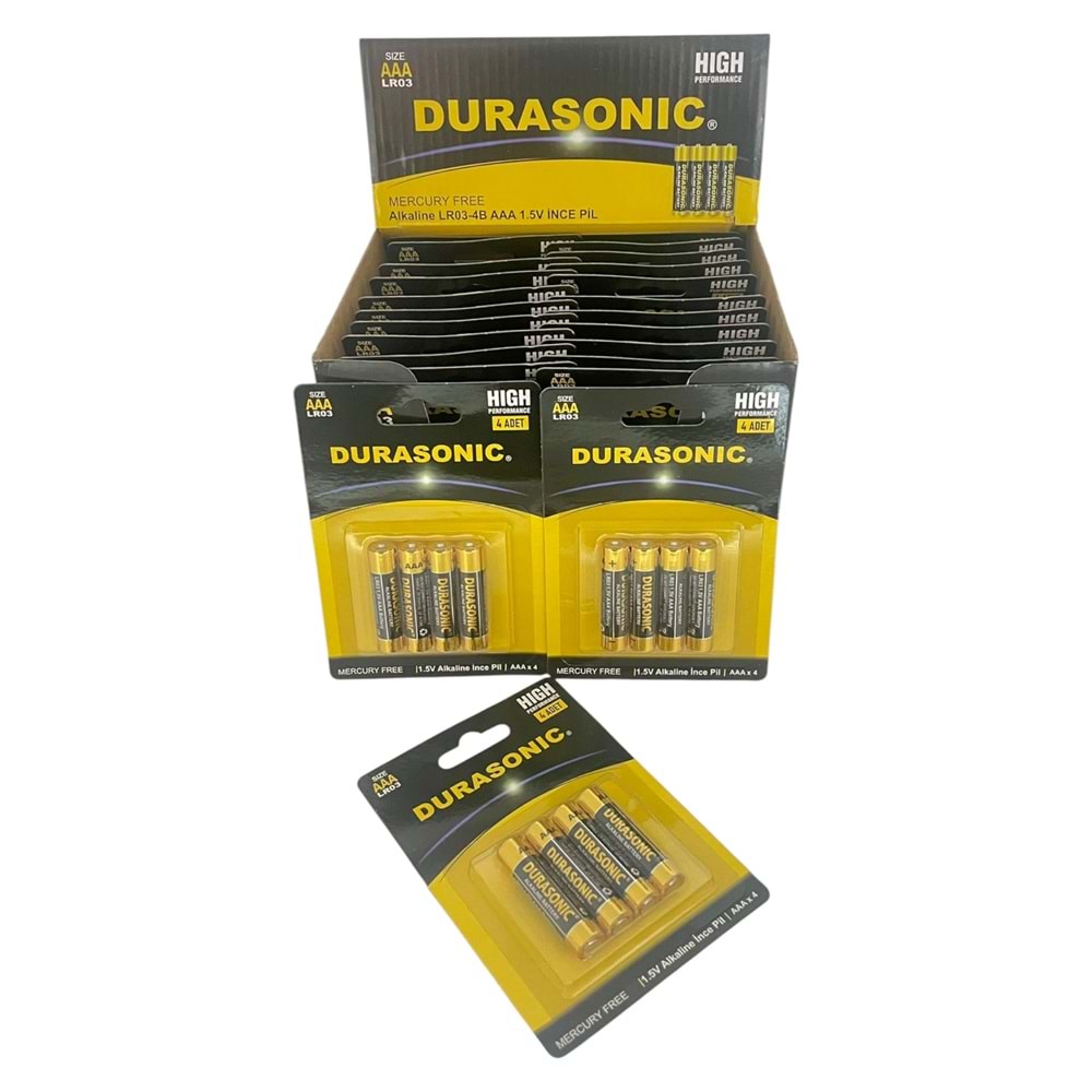 DURASONİC 4 LÜ ALKALİN İNCE PİL BLİSTERLİ *24 / *192