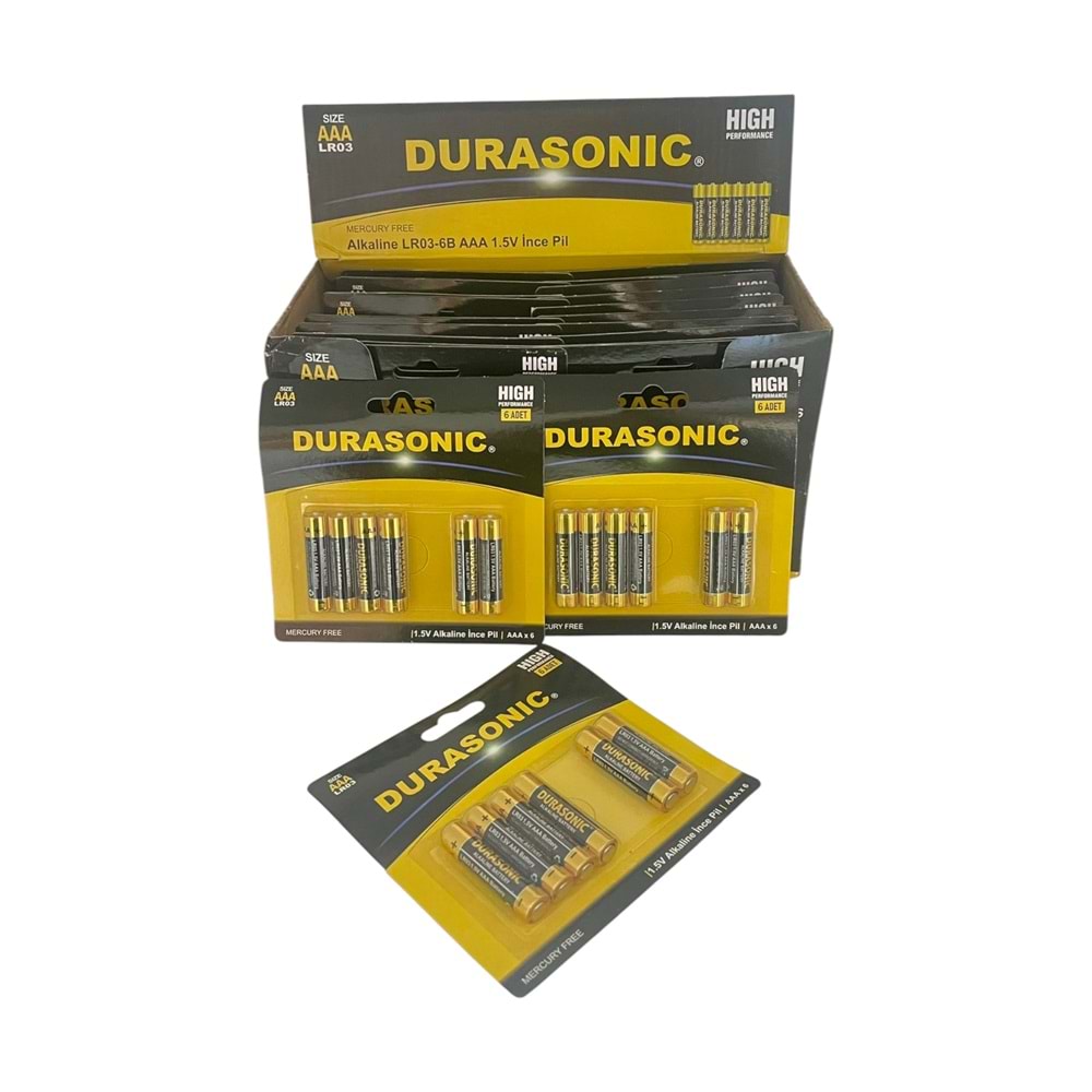 DURASONİC 6 LI ALKALİN İNCE PİL BLİSTERLİ *24 / *96