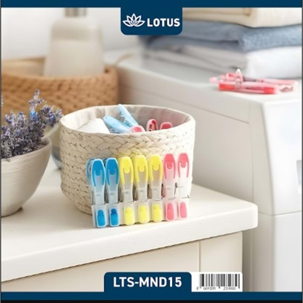 LOTUS 12 Lİ BÜYÜK SİLİKON MANDAL 144*