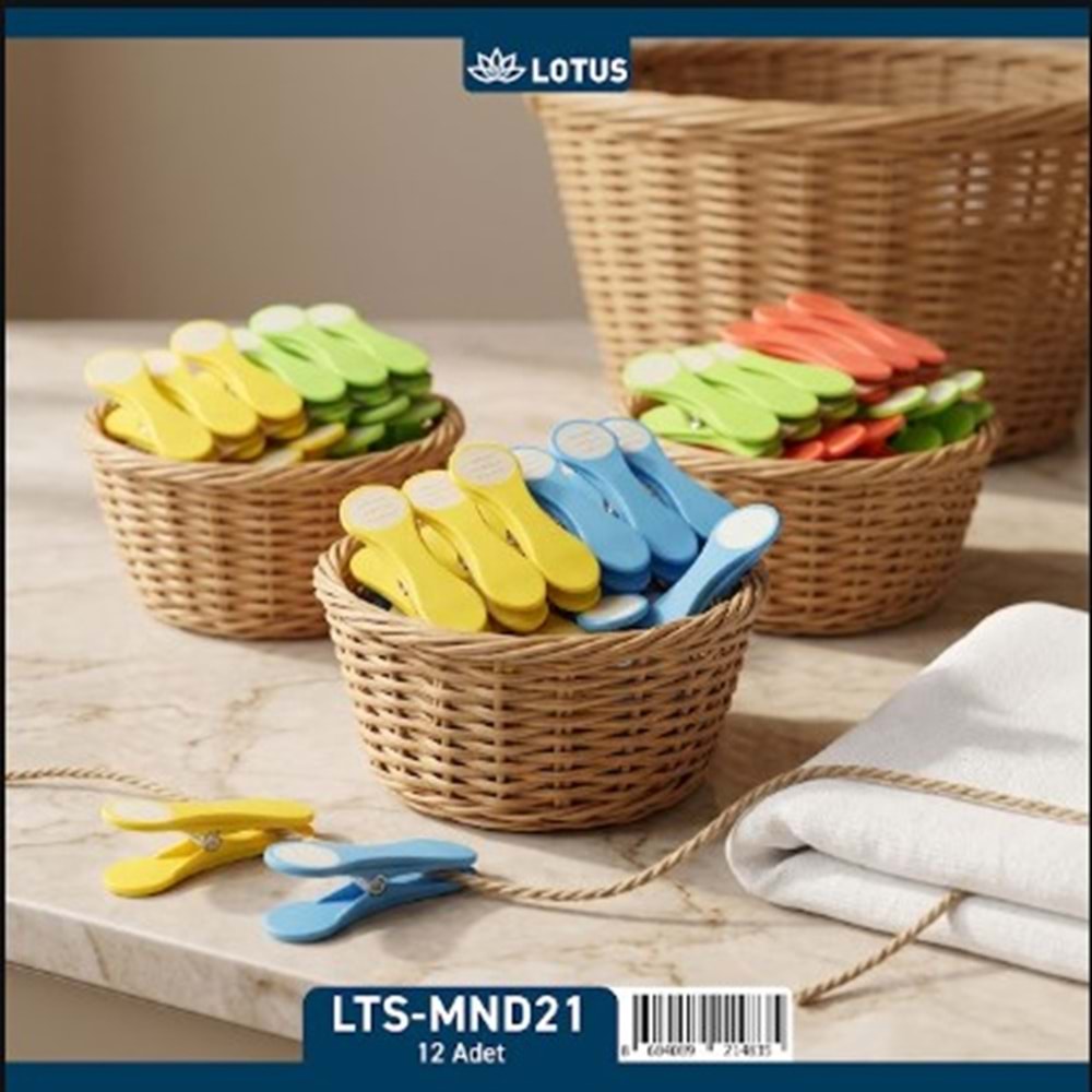 LOTUS 12Lİ KIRILMAYAN SİLİKON MANDAL 144*