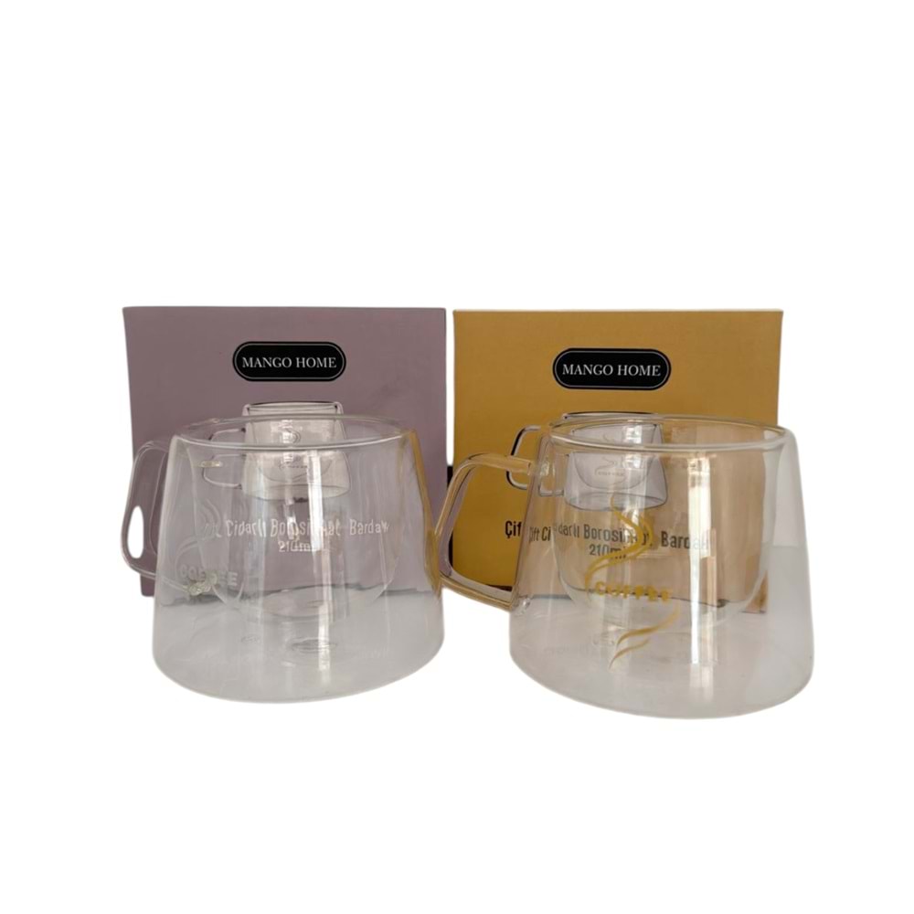 MANGO HOME CAM BARDAK 210 ML ÇİFT CİDARLI BARDAK *24