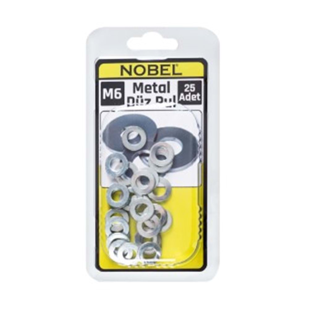 NOBEL FIX DÜZ RONDELA M6 ÇİNKO ( DİN125 ) 25
