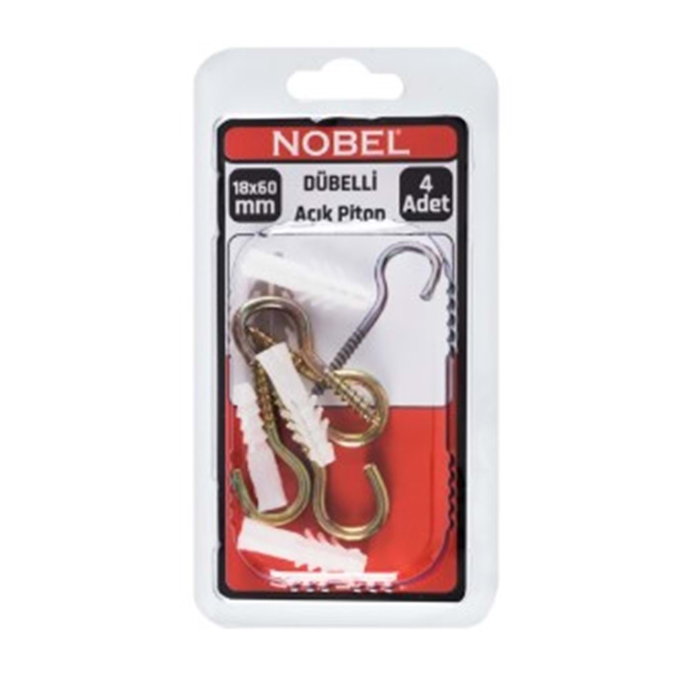 NOBEL FIX AÇIK PİTON 18x60 MM DÜBELLİ 4 LÜ 12*