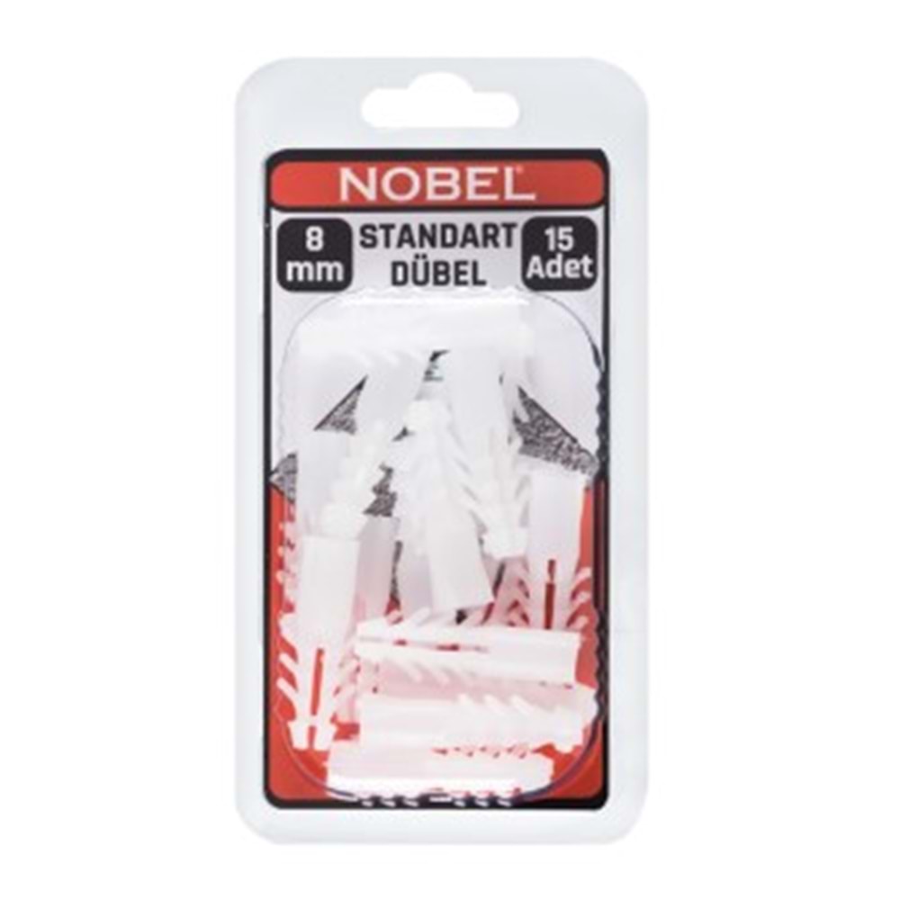 NOBEL FIX PLASTİK DÜBEL STANDART 8 MM 15 Lİ