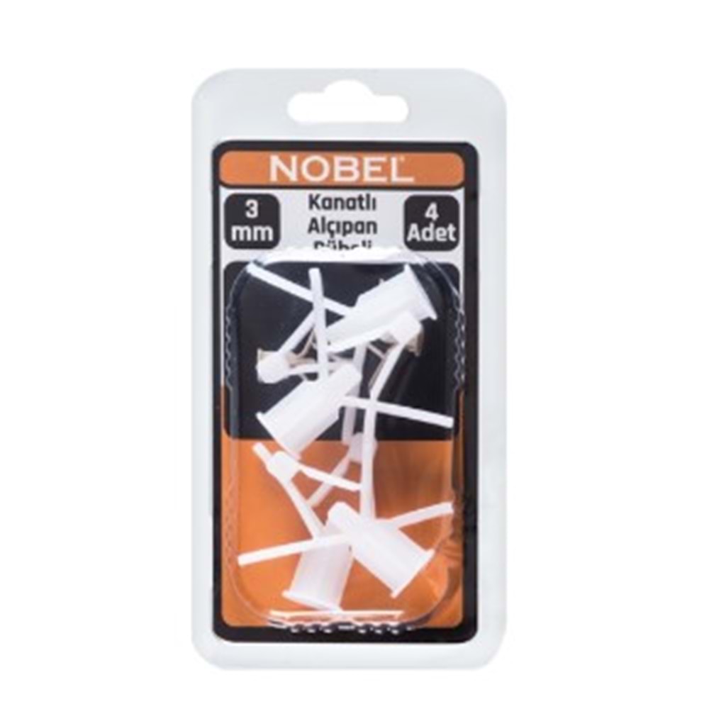 NOBEL FIX ALÇIPAN DÜBELİ 3 MM(BEYAZ) 4 LÜ 12*