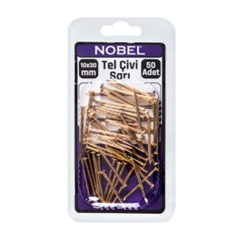 NOBEL FIX TEL ÇİVİ 10 X 30 SARI BAŞLI 50 Lİ