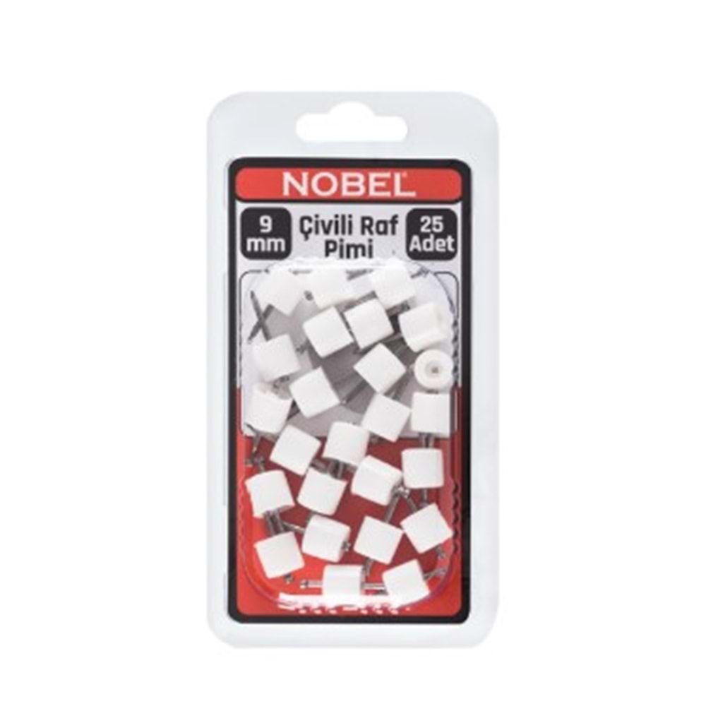 NOBEL FIX ÇİVİLİ RAF PİMİ BEYAZ Q9 MM 25 Lİ 12*