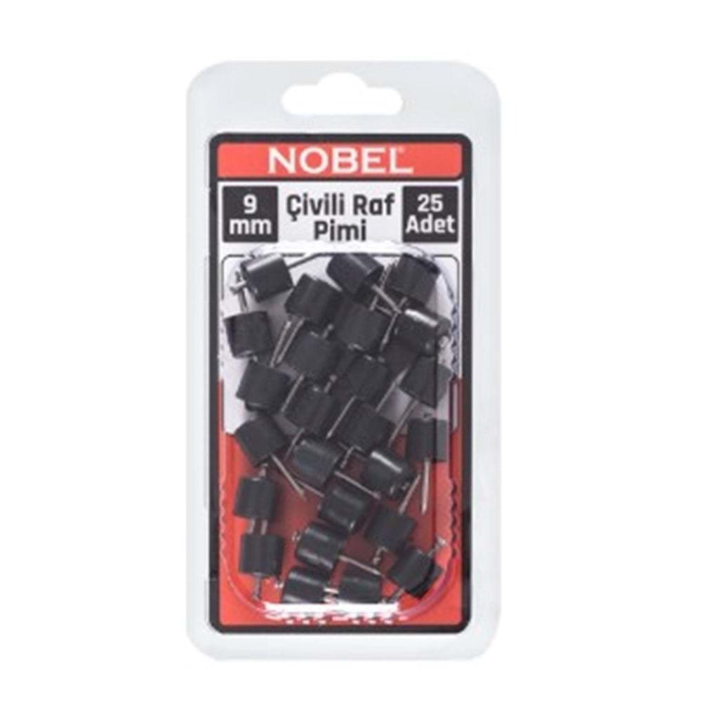 NOBEL FIX ÇİVİLİ RAF PİMİ SİYAH Q9 MM 25 Lİ 12*