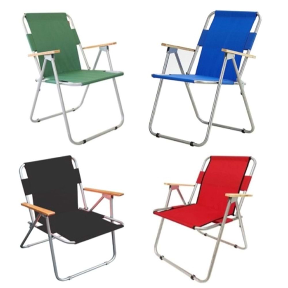 KAMP SANDALYESİ KATLANIR AHŞAP KOLLU *4