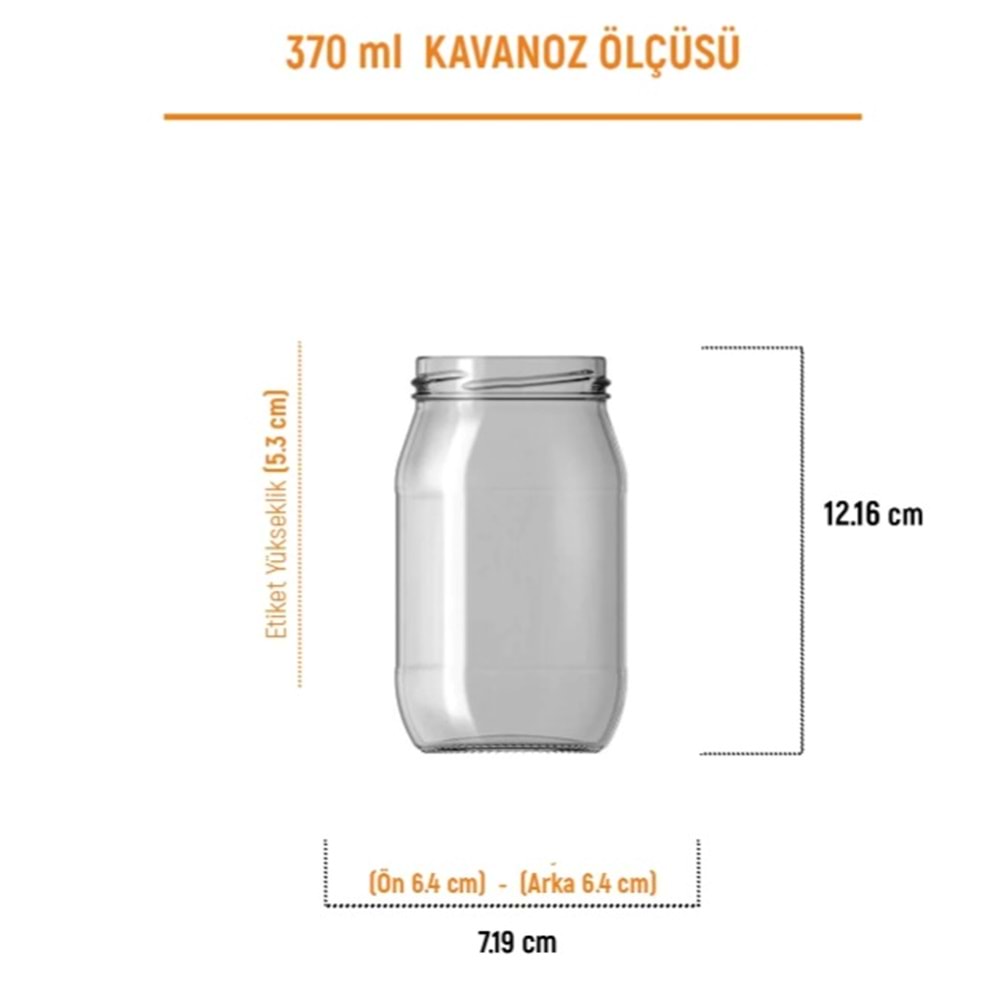 KONSERVE KAVANOZU 37CL-370CC *48