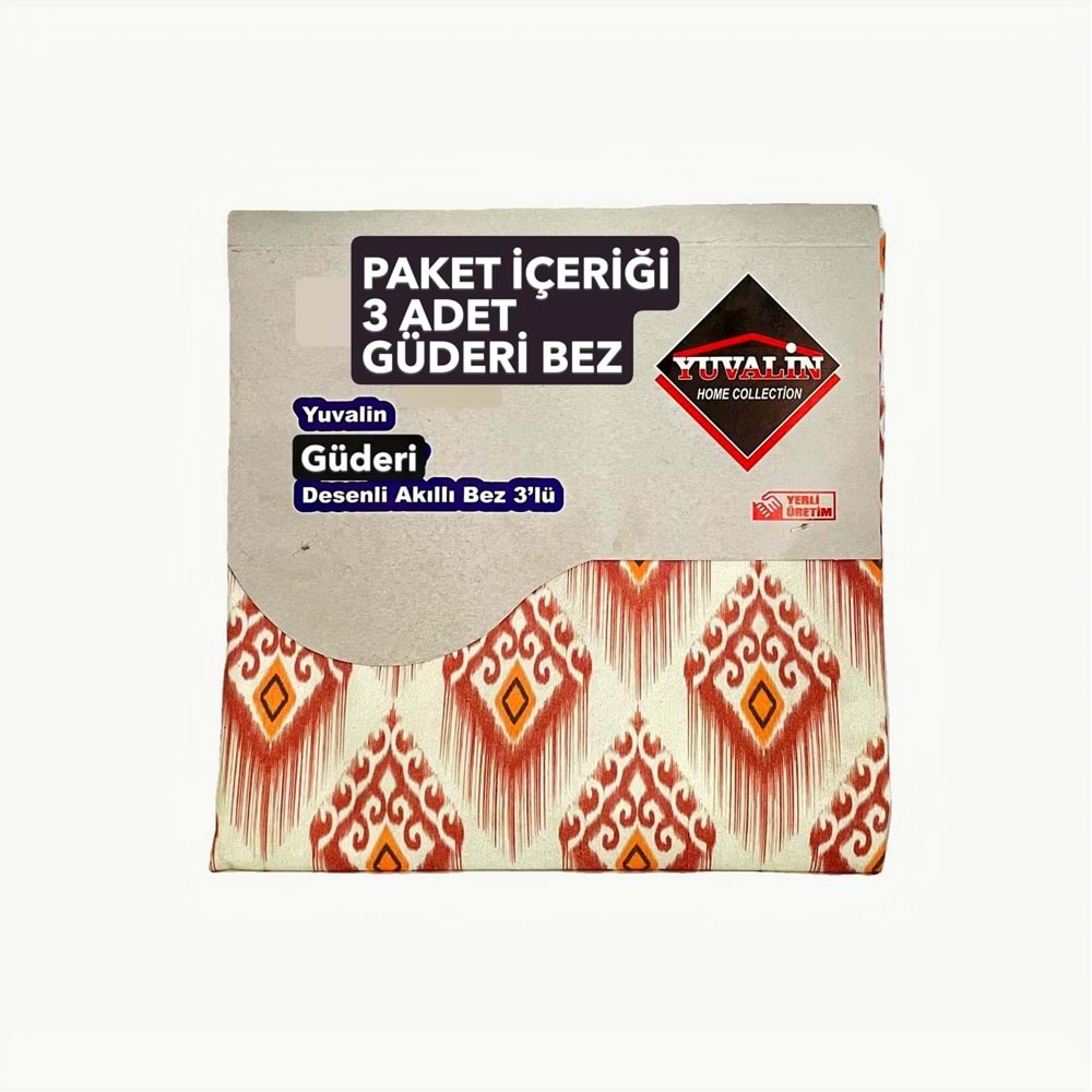 YUVALİN 3 LÜ GÜDERİ TEMİZLİ BEZİ DESENLİ